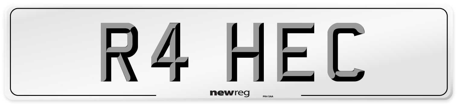 R4 HEC Number Plate from New Reg